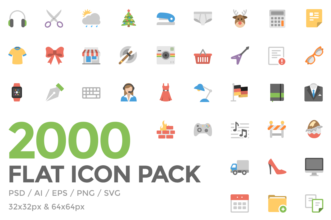 Free 50 Flat Icon Pack - Squid Ink