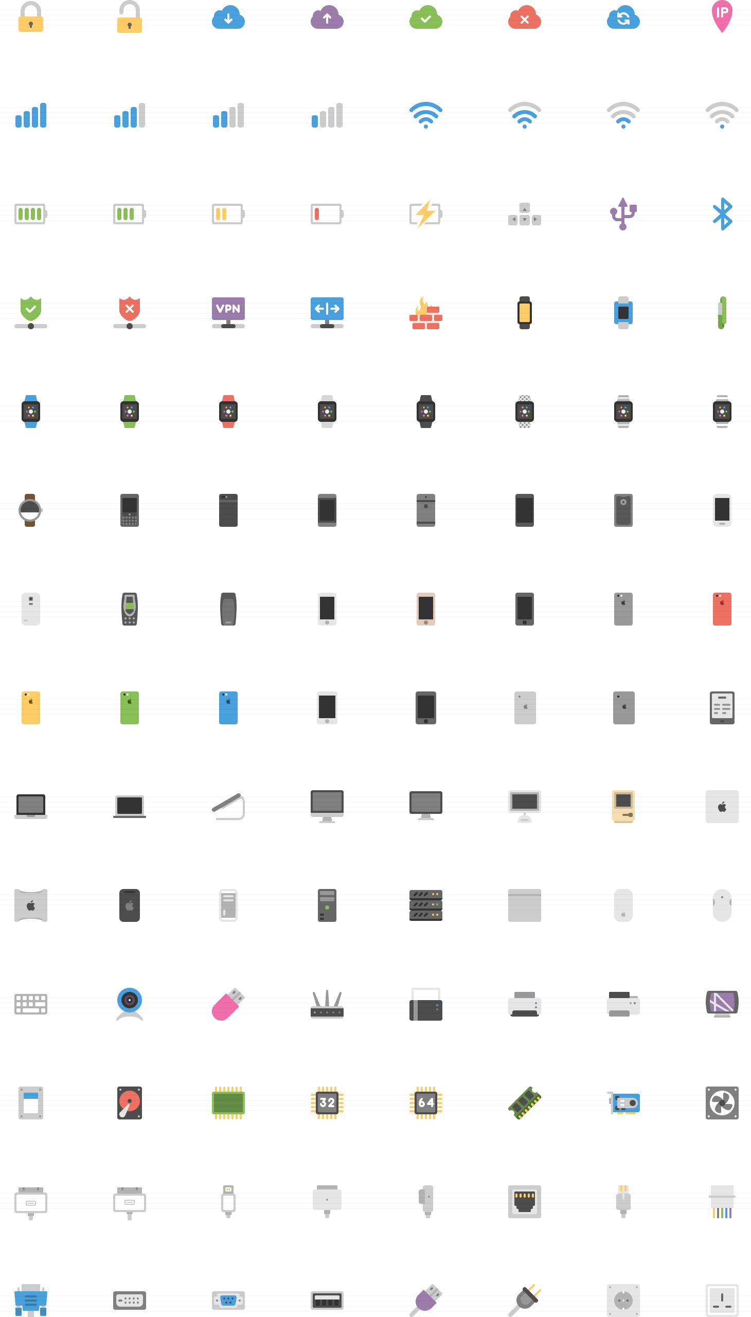 Devices and Network Flat Icons