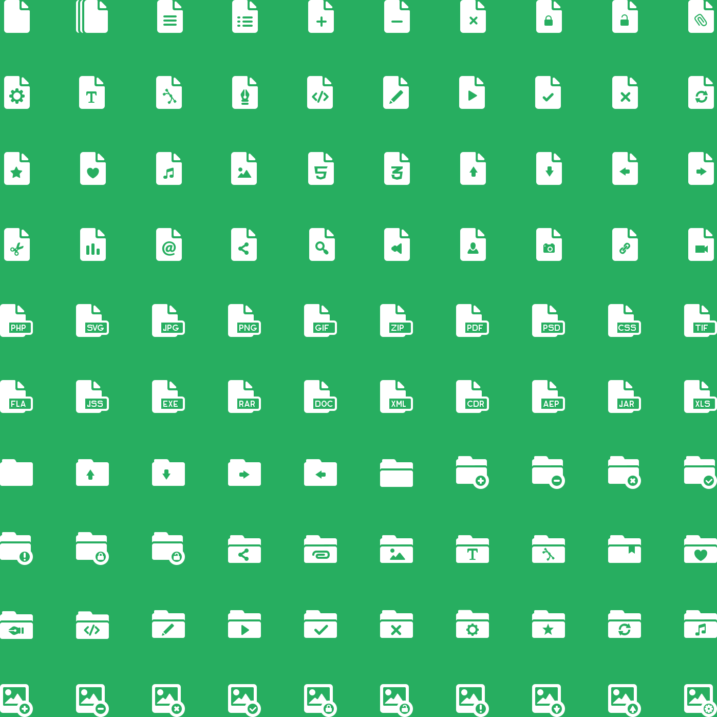 Files and Folders Glyph Icons