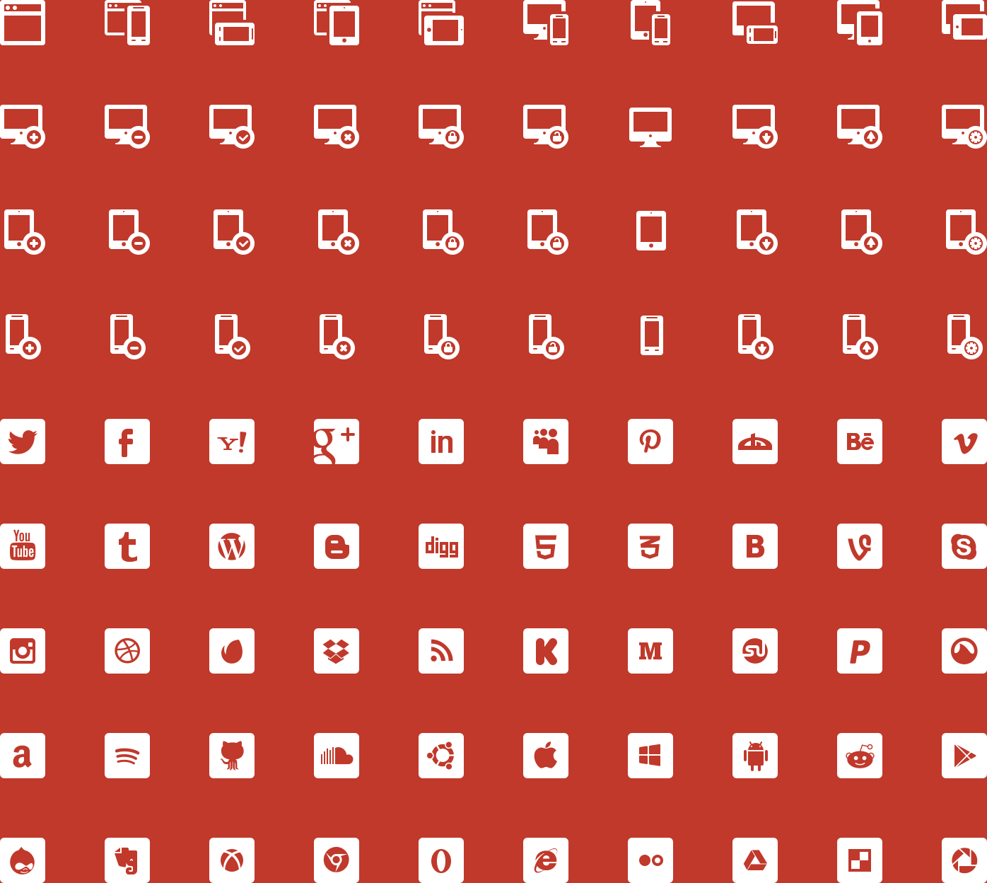 Tablets and Social Glyph Icons