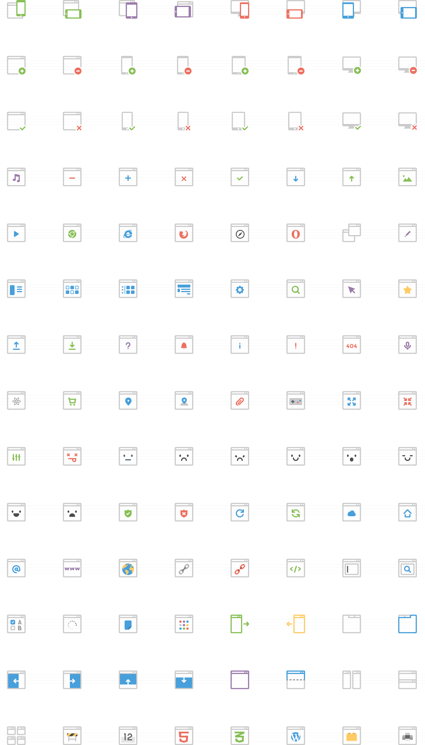 Web Browsers Flat Icons