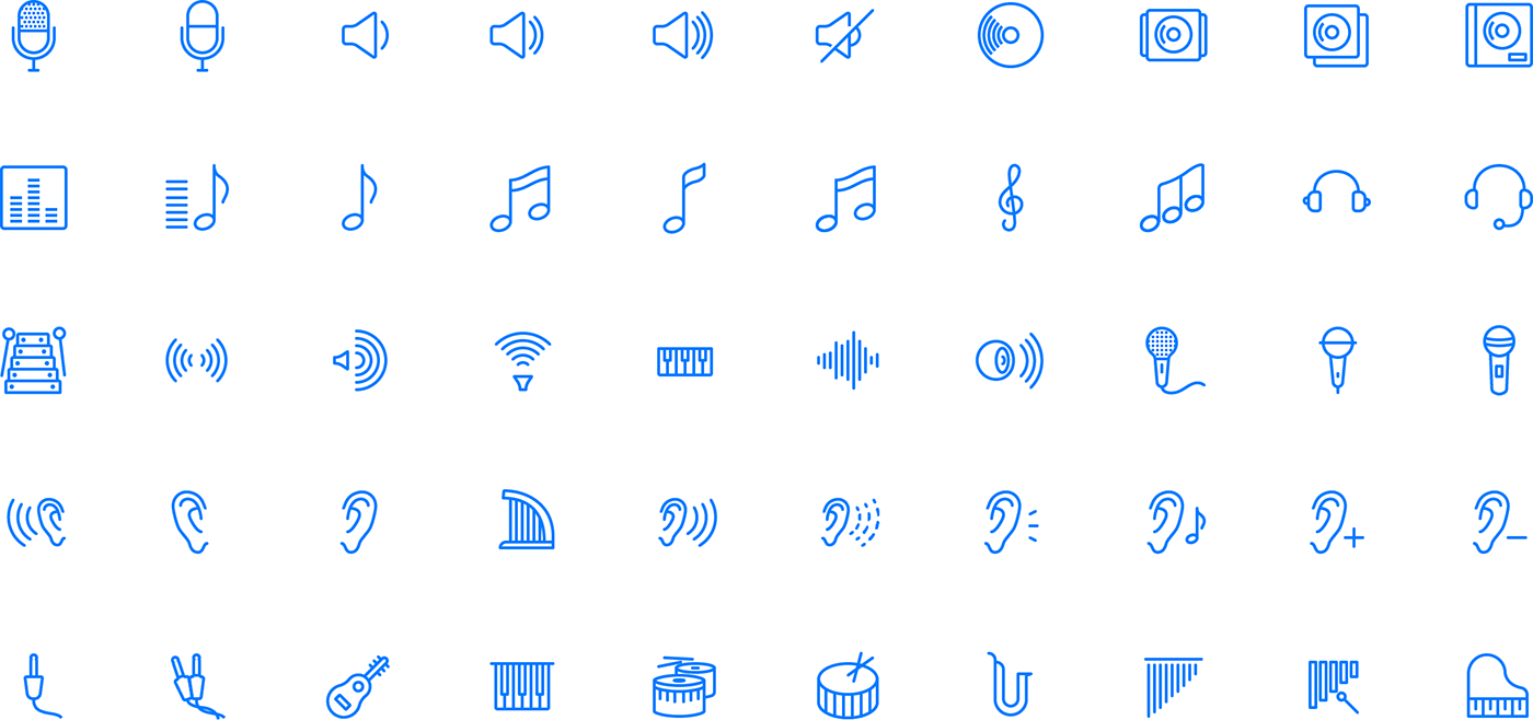 Audio Line Icons