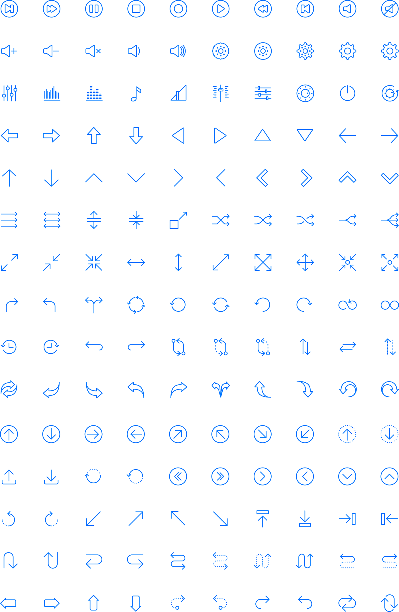 Controls and Navigations Line Icons