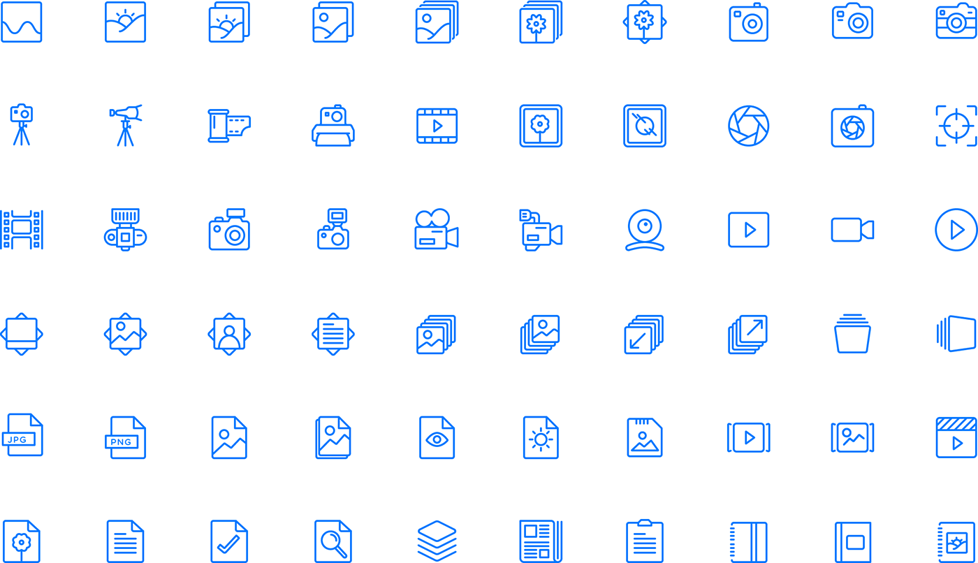Image aand Video Line Icons